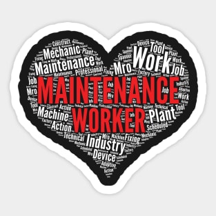 Maintenance worker Heart Shape Word Cloud Design design Sticker